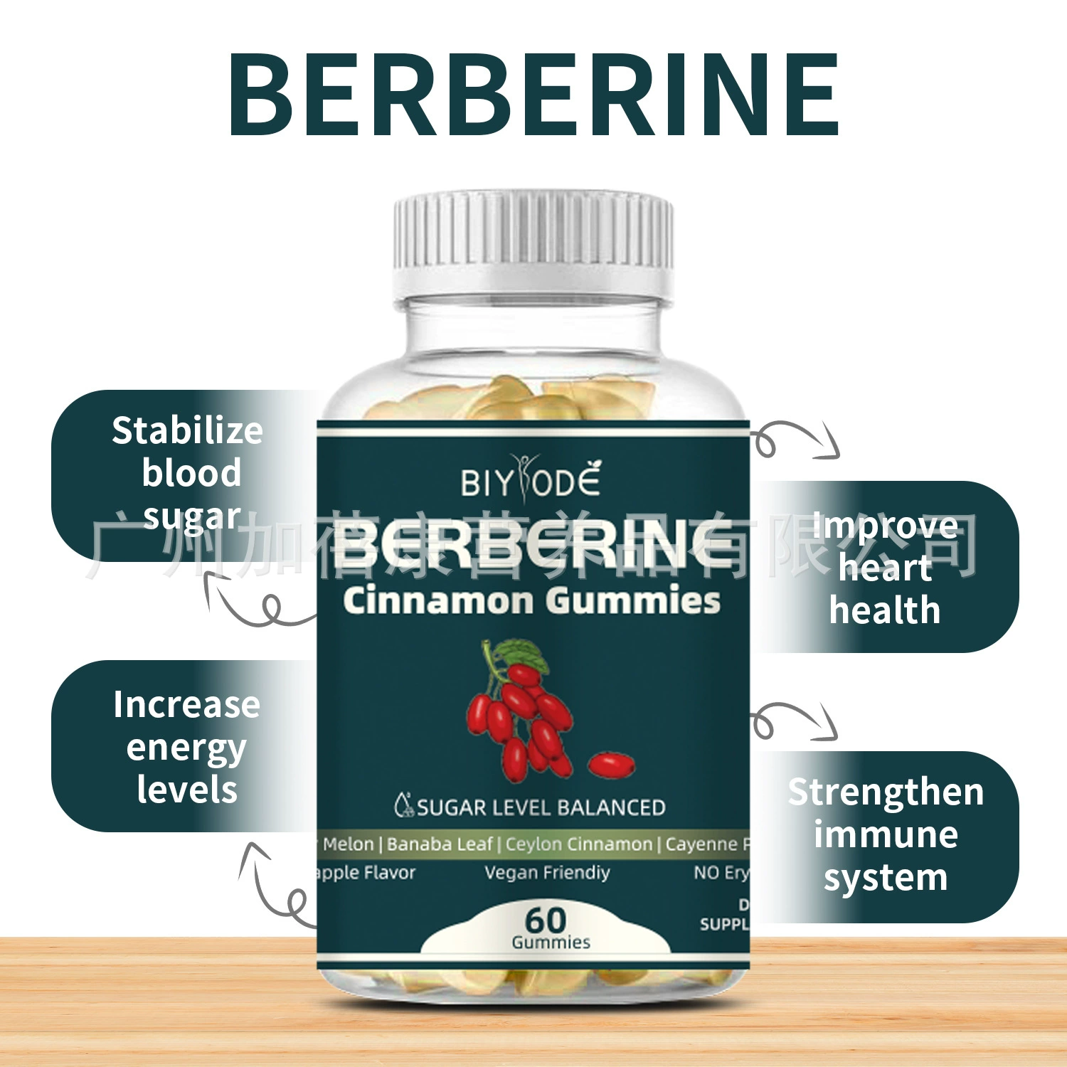 GMP завод трансграничный текущий кредитный берберин помадка Berberine gummies хлористоводородный берин