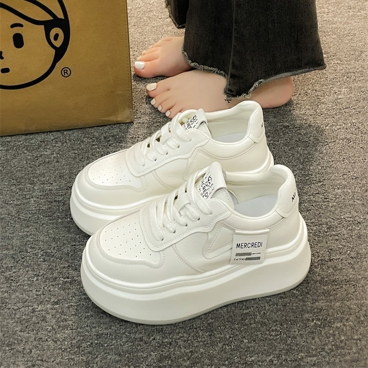 Super Popular High-end Versatile White Sneakers For Women, Spring And Autumn Thick-soled Sneakers, 2025 New Trendy Niche_voghion.com