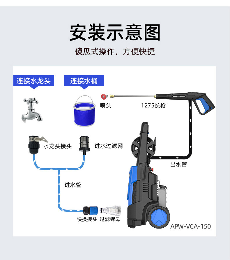 2100W-3200W super power Anlu high pressure car washing machine household cleaning machine