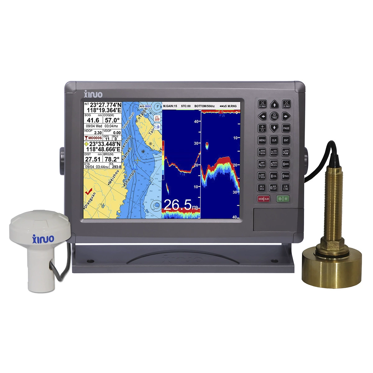 Xinnuo XF-1069GF GNSS, диаграмма и поясная диаграмма для исследования рыбы Функциональная диаграмма для исследования рыбы Двойной экран