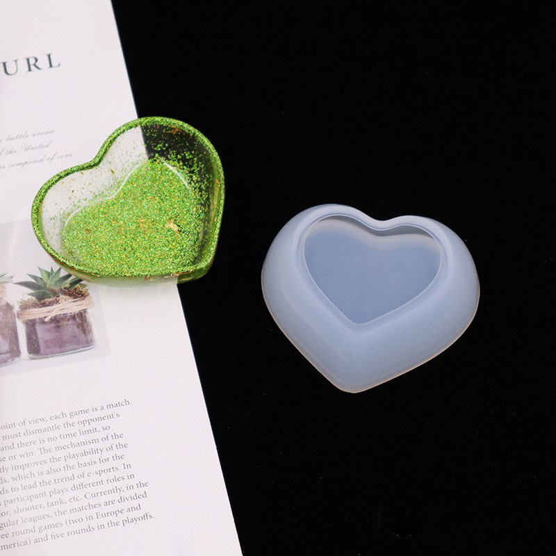 Love heart-shaped petal-shaped dish storage silicone mold cross-border DIY Crystal epoxy table decoration resin mold