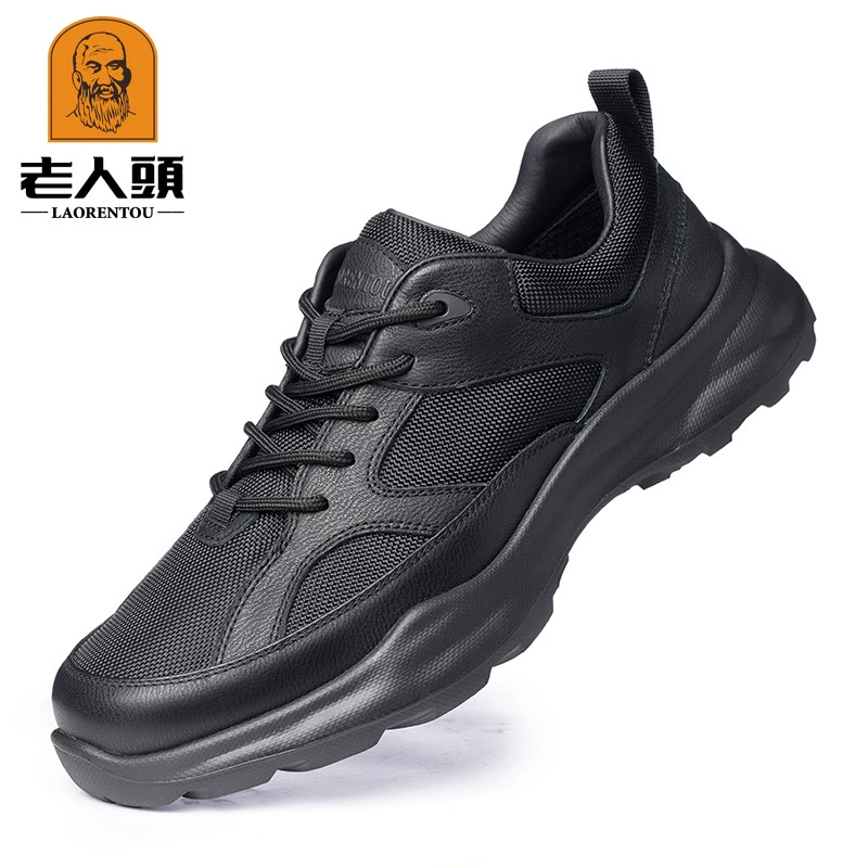 Старик голова мужская обувь для бега новая осенняя толстая подошва дышащая легкая кожаная сетка повседневная спортивная обувь бег 5560