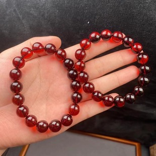 Factory wholesale natural amber blood pearl bracelet round bead bracelet DIY jewelry loose beads live supply