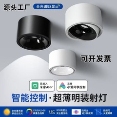 Mijiaアプリに接続されたスマートな表面実装型スポットライト、角度調整可能、リビングルーム用、防眩LED天井照明、防眩、目に優しい