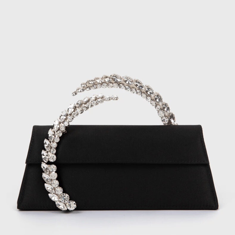 Xiaohongshu Influencer Picks: Sparkling Rhinestone-Embellished Satin Handbag, Clutch Bag, Sparkling Rhinestone Evening Bag, 2026 New Women's Bag