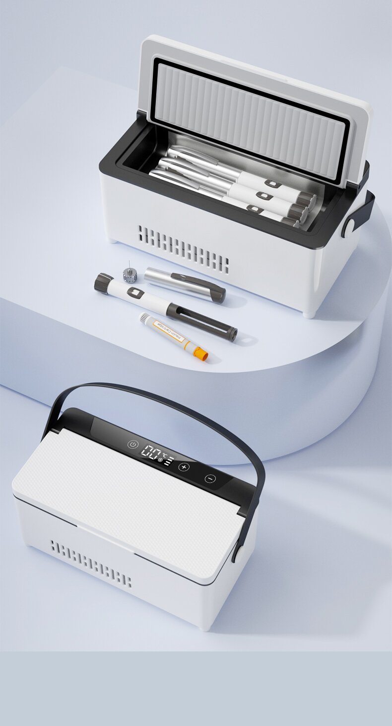 Insulin Refrigeration Box, Rechargeable Car and Home Dual-Use Small Refrigerator, Medicine Refrigeration Box, Medicine-Specific Refrigeration Box