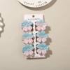 #5 Gradient blue pink [6-piece set with card] 4cm white dot splash ink five-petal flower style