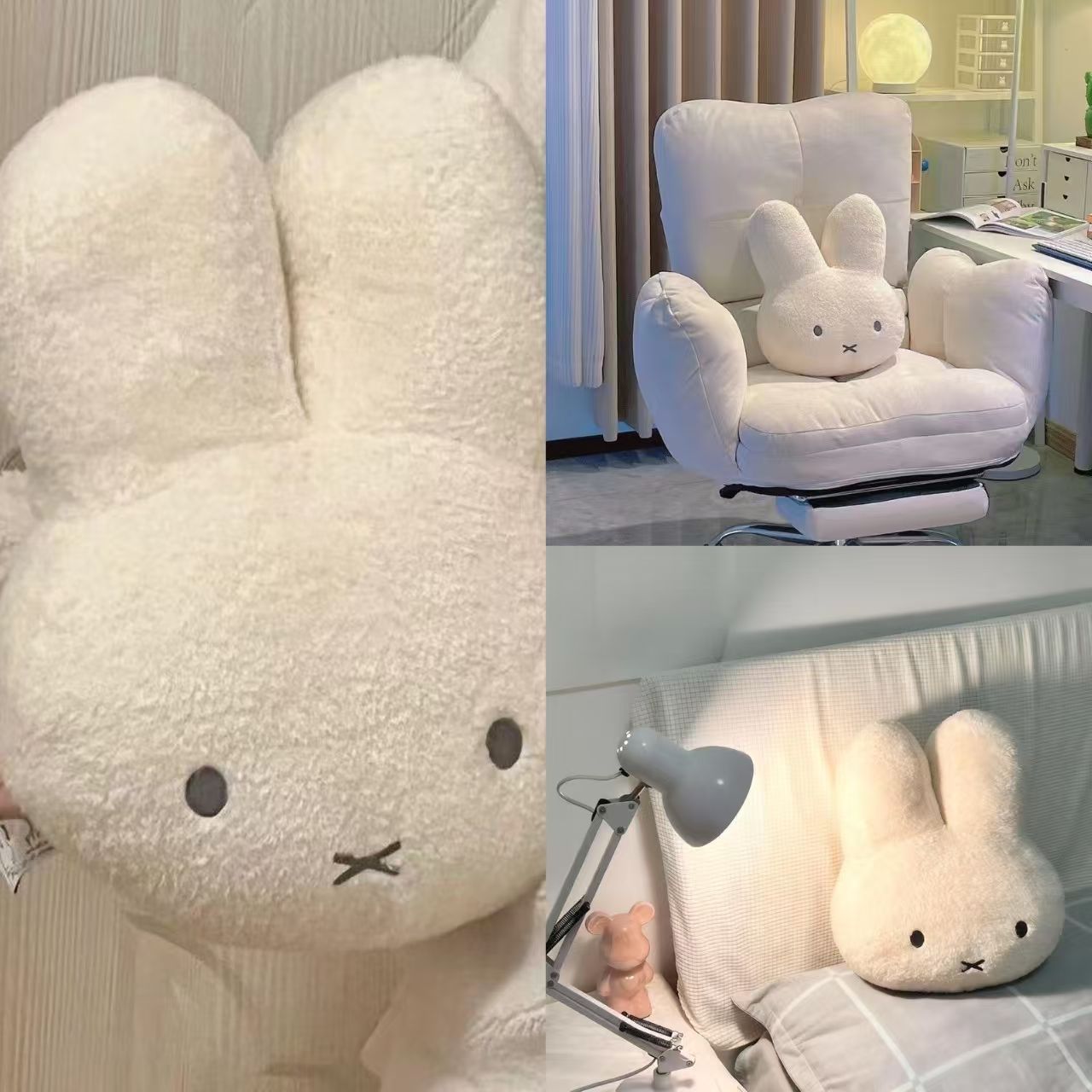 New cross-border trendy big-headed rabbit plush toy, cute bunny head pillow and cushion, gift for girls