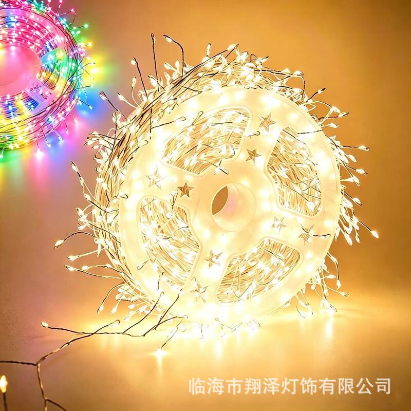 Cross-border LED firecracker lights, Christmas tree decorative string lights, copper wire lights, remote-controlled holiday scene setup, ambiance small decorative lights Cross-border LED firecracker lights, Christmas tree decorative string lights, copper wire lights, remote-controlled holiday scene setup, ambiance small decorative lights