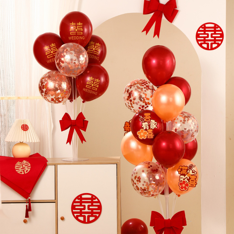New House Pillar Floor Balloon Wedding Room Decoration Set Wedding Scene Decoration Creative Engagement Floor Table Romantic Balloon