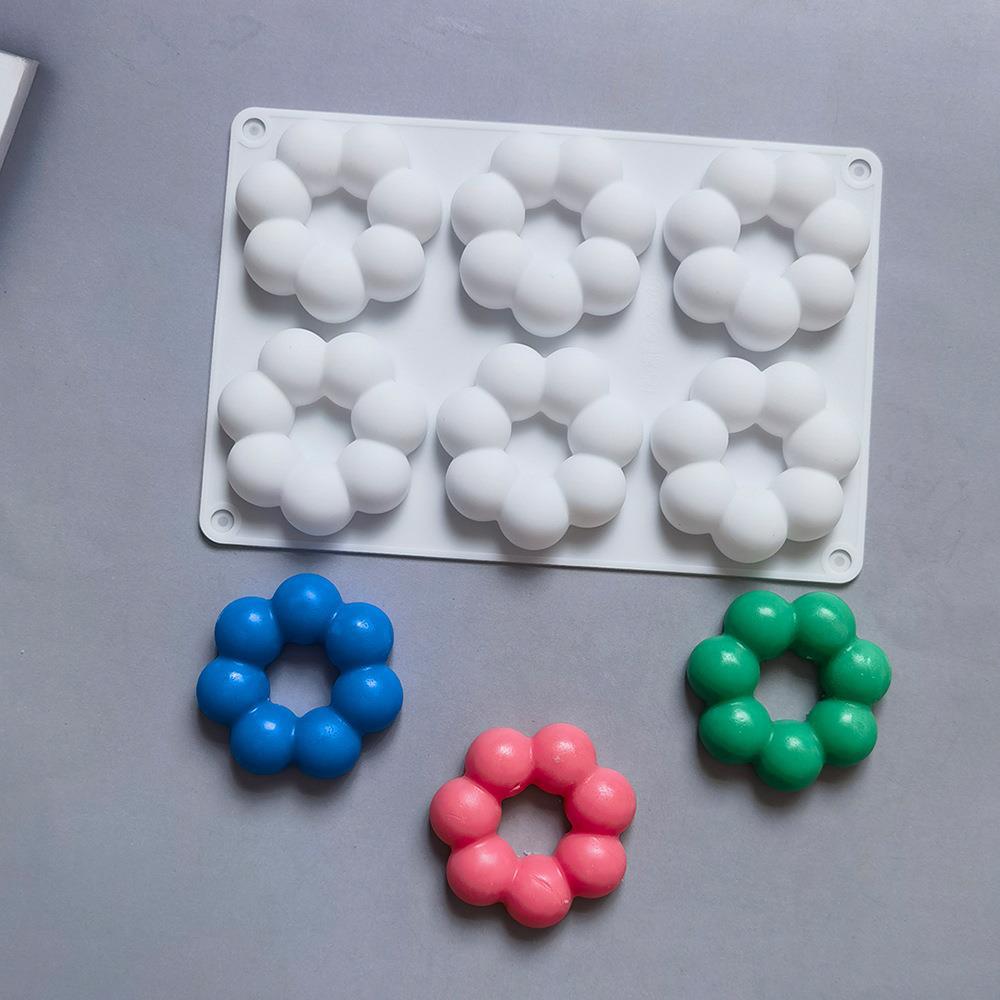 6連花瓣甜甜圈593巧克力硅膠模具蛋糕布丁甜點模具肥皂烘焙用具