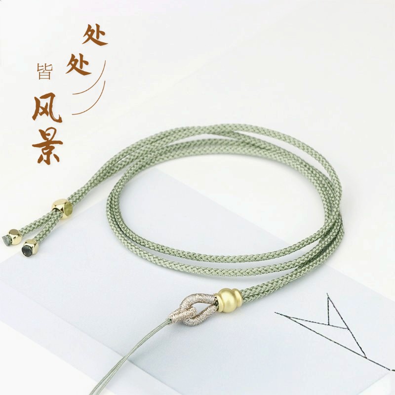 Cordón colgante al por mayor cordón de cuello multicolor jade ágata cordón tejido ajustable cordón de collar más cuentas de jade