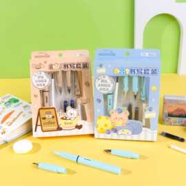 墨囊钢笔套装小学生专用可爱卡通直液式可换墨水正姿书写钢笔批发