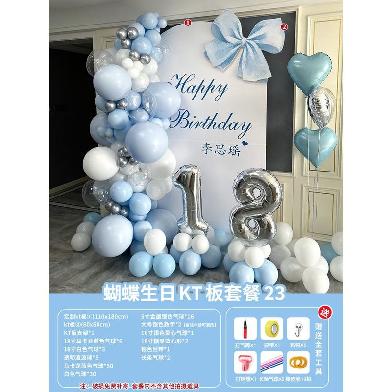 新款成人礼生日场景布置装饰蝴蝶KT板网红拍照打卡氛围18岁背景墙|undefined