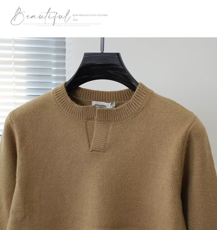 Men's Round Neck Sweater Casual Versatile Knit Pullover British_voghion.com