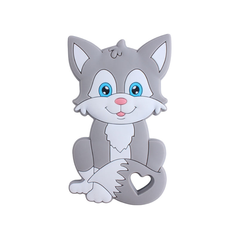 Hemu clip de chupete Fox gato juguete mordedor bebé nombre silicona gato chupete cadena infantil suministros