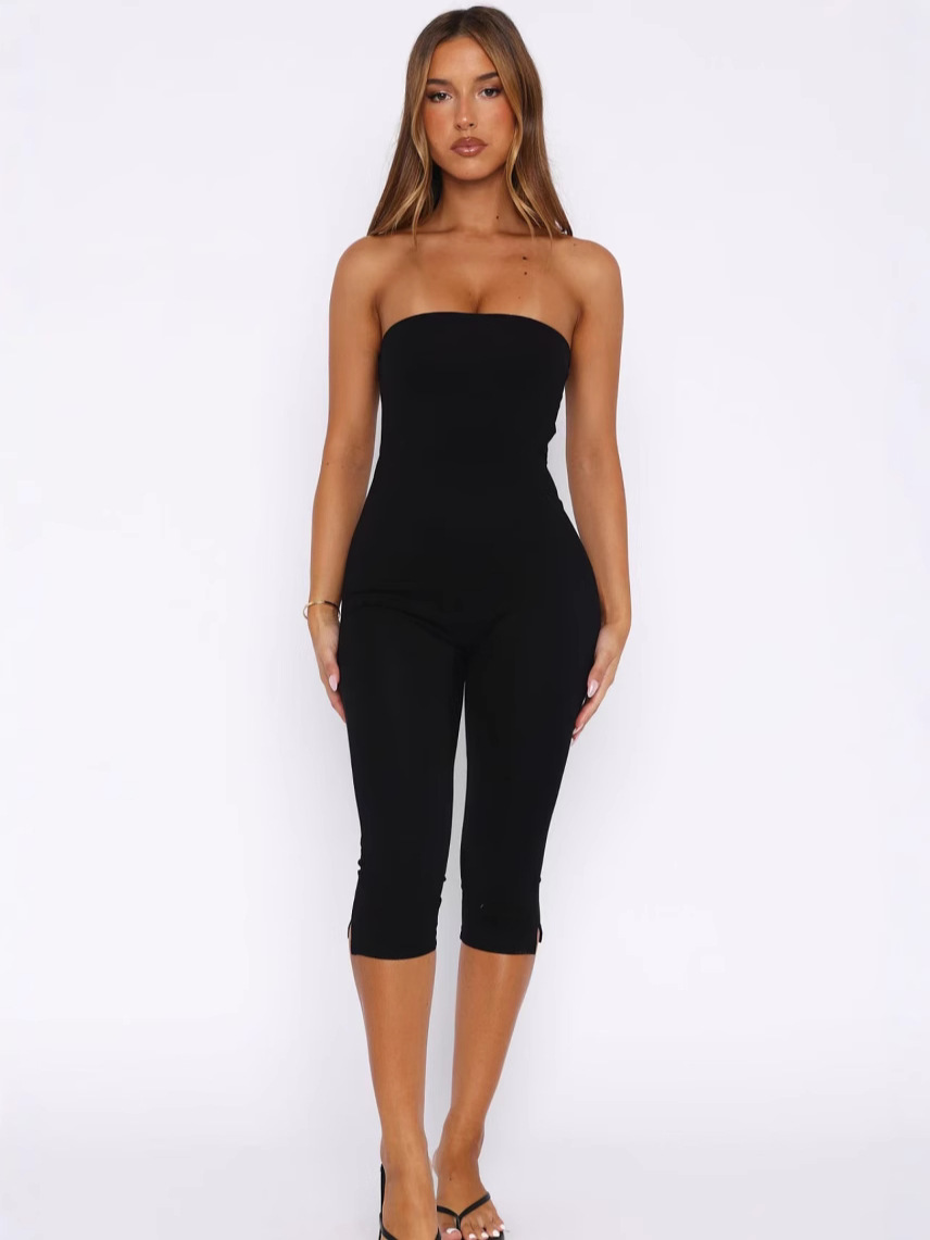 L25J082-2025 nuevo estilo europeo y americano sexy moda top de tubo delgado hot girl street siamés