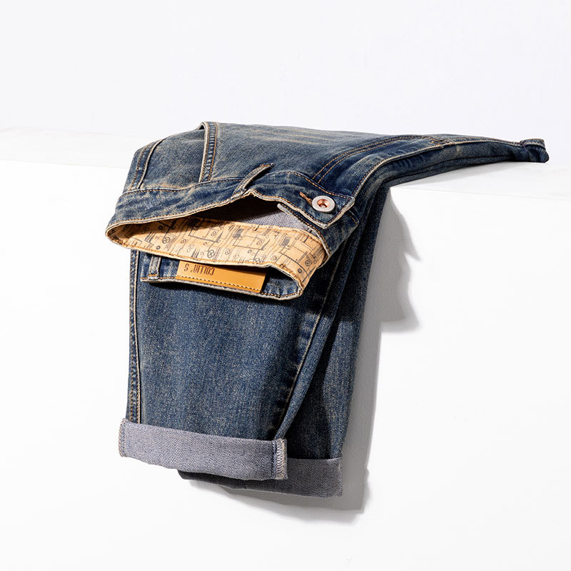 Men's summer new heavy industry washed jeans, men's loose elastic retro distressed cropped pants_voghion.com