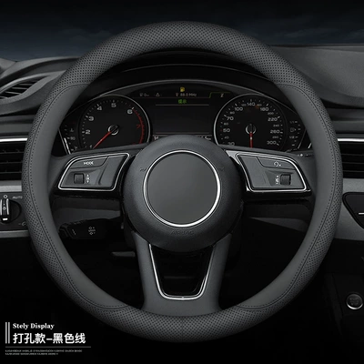 All-Season Model, D-Shaped Breathable Universal – Steering wheel cover - punched-type-round-black-line-standard