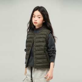 26冬新韩版轻便羽绒服马甲女童宝宝90白鸭绒轻薄保暖内胆羽绒背心