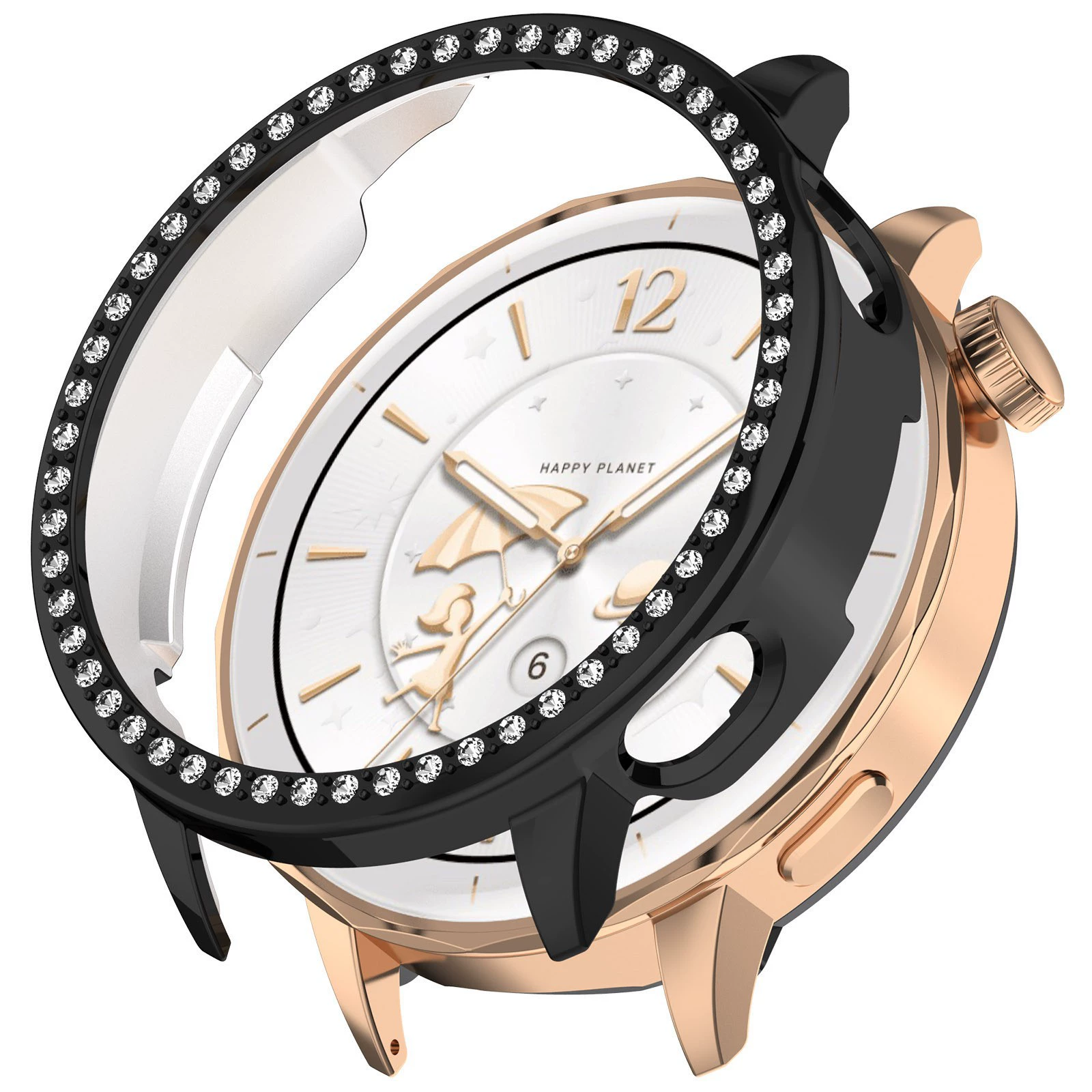Подходит для защитного чехла OPPO Watch X2mini с инкрустацией кристаллами, OPPO X2Mini защитная крышка с одним рядом стразов, полый дизайн