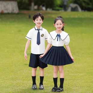 Children's Day Graduation Photo Class Uniform British Style Kindergarten Uniform Summer Uniform Primary and Secondary School Uniform Children's Chorus Performance Uniform