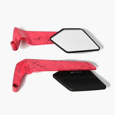 Kawasaki Ducati Wide-View Blade – Motorcycle rearview mirror - art-pattern-black-mirror-case-rose-red