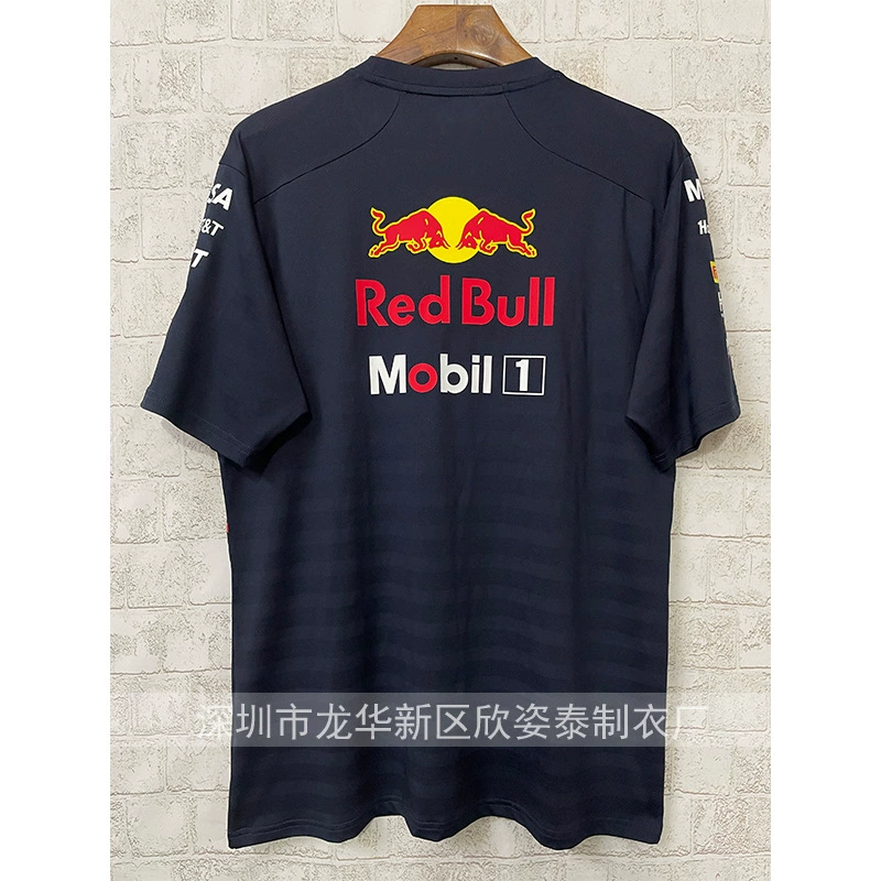 [F1红牛对赛车服2025夏季红牛队圆领黑色T恤 black Set Up T-Shirt]