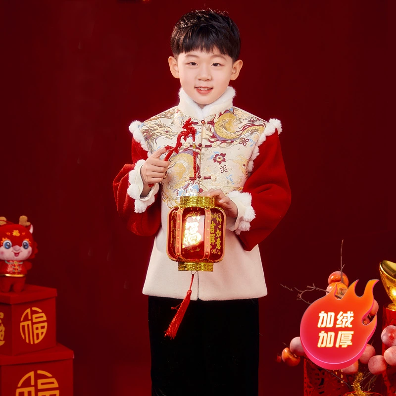 Hanfu Boy Tang костюм зимний китайский новогодний костюм