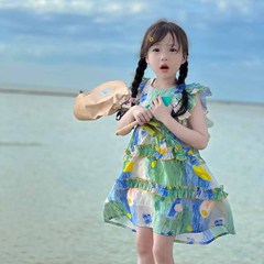 Sweet princess dress for girls, summer backless children's dress for 3-8 years old, dropshipping one piece
