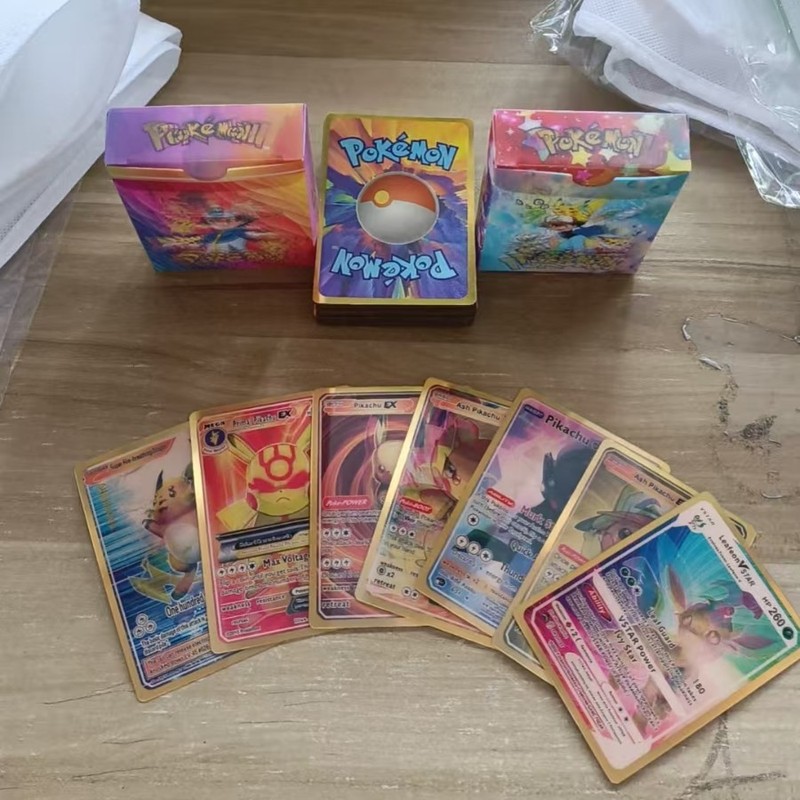 3D ポケモンカード金箔 PVC ポケモンカード越境貿易ホットセールポケモンカードゴールド/|undefined
