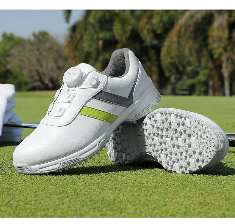 Giày golf trẻ em nữ PGM dây rút núm vặn chống nước chống trượt — XZ342-Trắng Xám Xanh Lá, XZ342-Trắng hồng xanh lam chi tiết 12