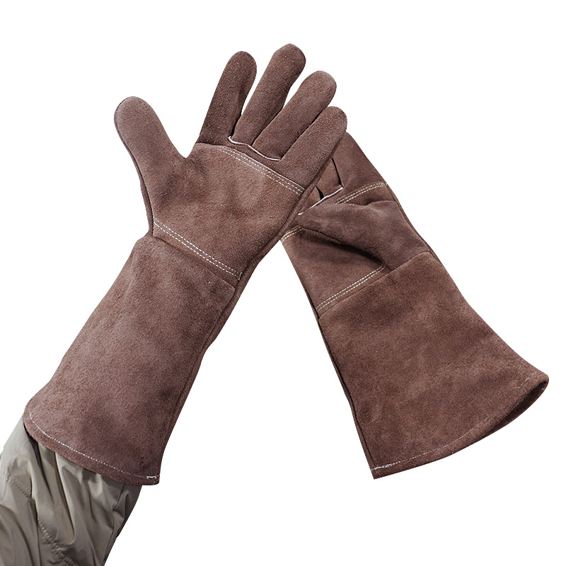 Guantes de protección laboral transfronterizos de Amazon guantes de soldadura de lana de doble cara guantes de soldadura resistentes a altas temperaturas guantes de protección de aislamiento térmico