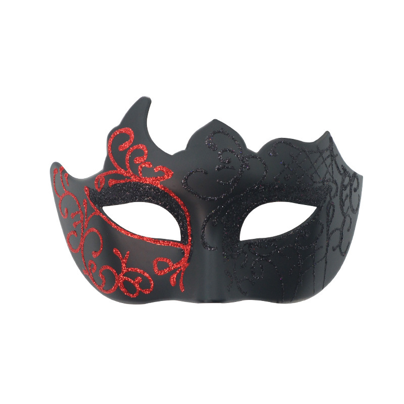 Máscara de zorro hueco transfronteriza polvo polvo máscara multiángulo máscara de mitad de cara máscara de Halloween carnaval máscara de baile