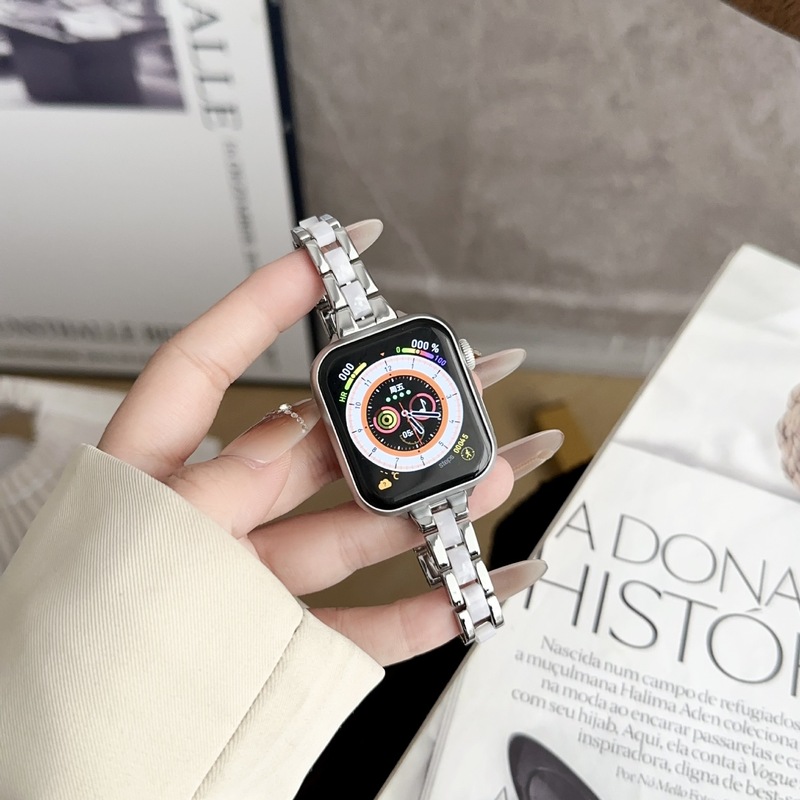 适用于苹果手表S10瘦身金属拼树脂金属表带Apple watch8/SE/7/6/5|undefined