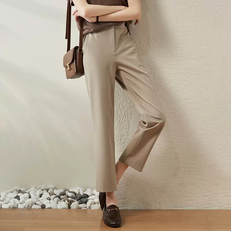 Костюмные брюки с девятью точками для женщин, новые летние универсальные повседневные брюки с сигаретной трубкой, прямые брюки, костюмные брюки, осенняя одежда