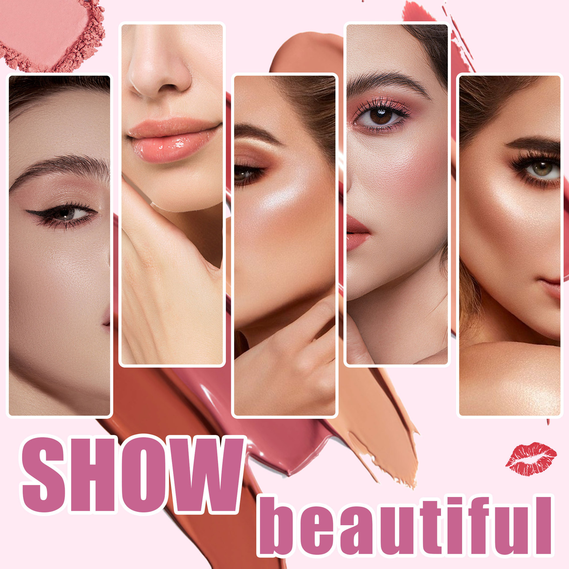 Cross-border bestseller: 67-color makeup palette, five-layer flip book eyeshadow palette, matte pearlescent blush, contour and highlight in one piece undefined