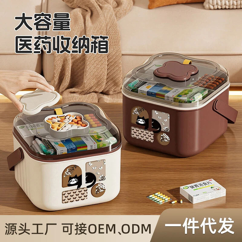 Large-Capacity Household Medicine Box, Portable Emergency Medical Kit, Large Medical Box for Home Use, Medicine Storage Box, Medical Supplies