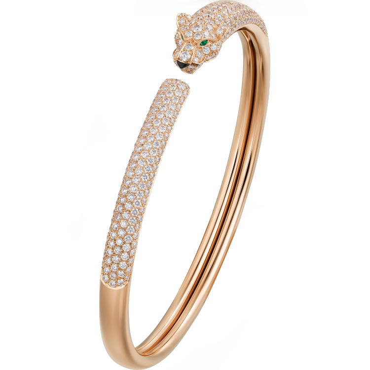 Kajia High-End Version 925 Silver Cnc New Leopard Head Bracelet Couple Fashion High-End Style Diamond-Studded Spotted Cheetah Bracelet Kajia High-End Version 925 Silver Cnc New Leopard Head Bracelet Couple Fashion High-End Style Diamond-Studded Spotted Cheetah Bracelet