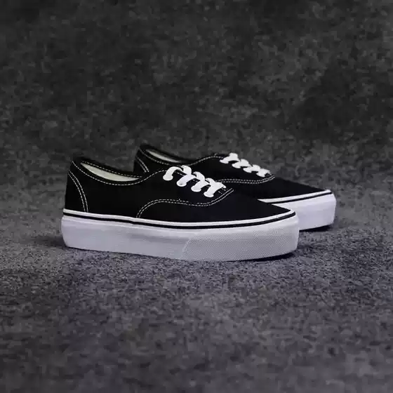 Old Skool Black and White Platform Classic Low Top Canvas Shoes Chunky Sneakers Black Men's Women's