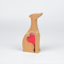Wooden caring whippet ornament ľƐĻݱȮҾb[
