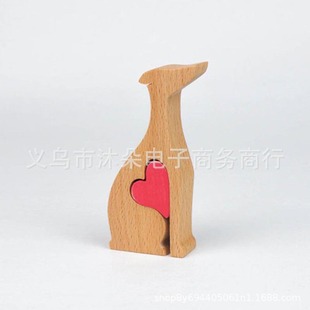 Wooden caring whippet ornament ľ�Ɛ��Ļݱ���Ȯ�Ҿ��b[��