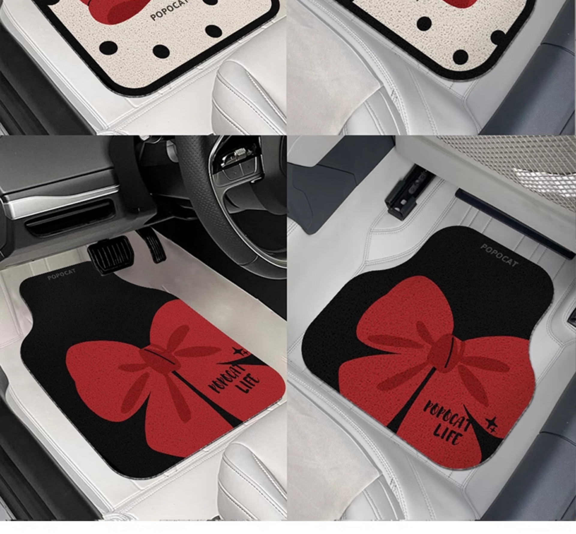 Car Mat Women's Car Main Driving Silk Loop Bow Cartoon Mat Car Universal Single Piece Mat