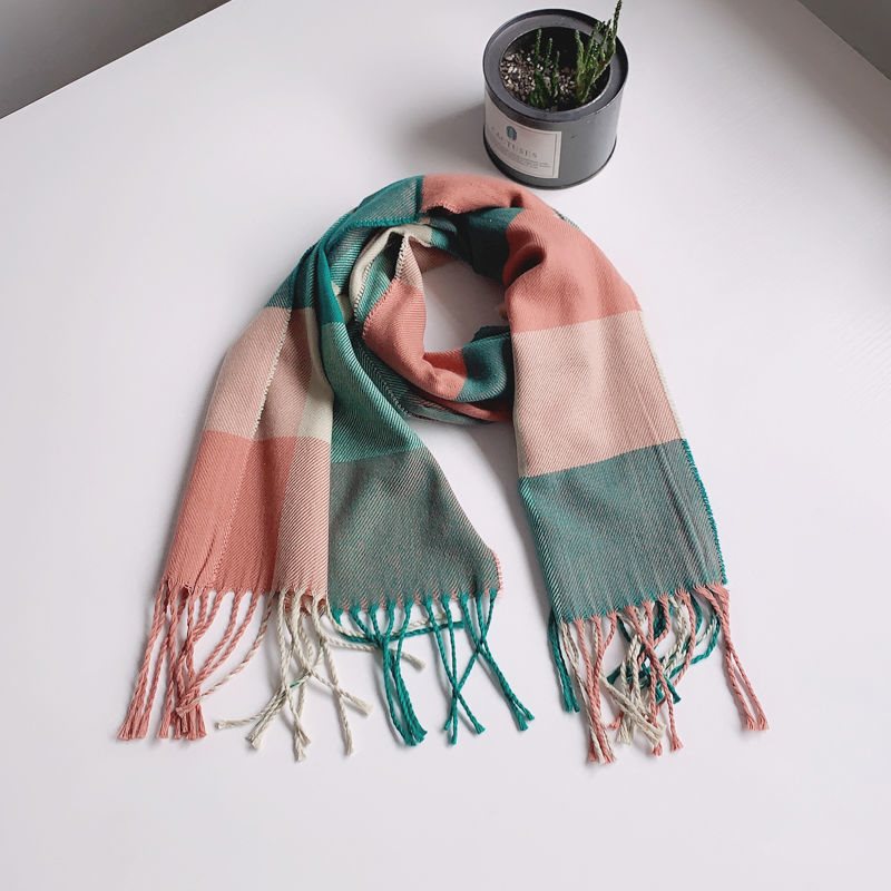 Baby autumn children's classic plaid scarf for boys and girls, tassel extended scarf, winter_voghion.com