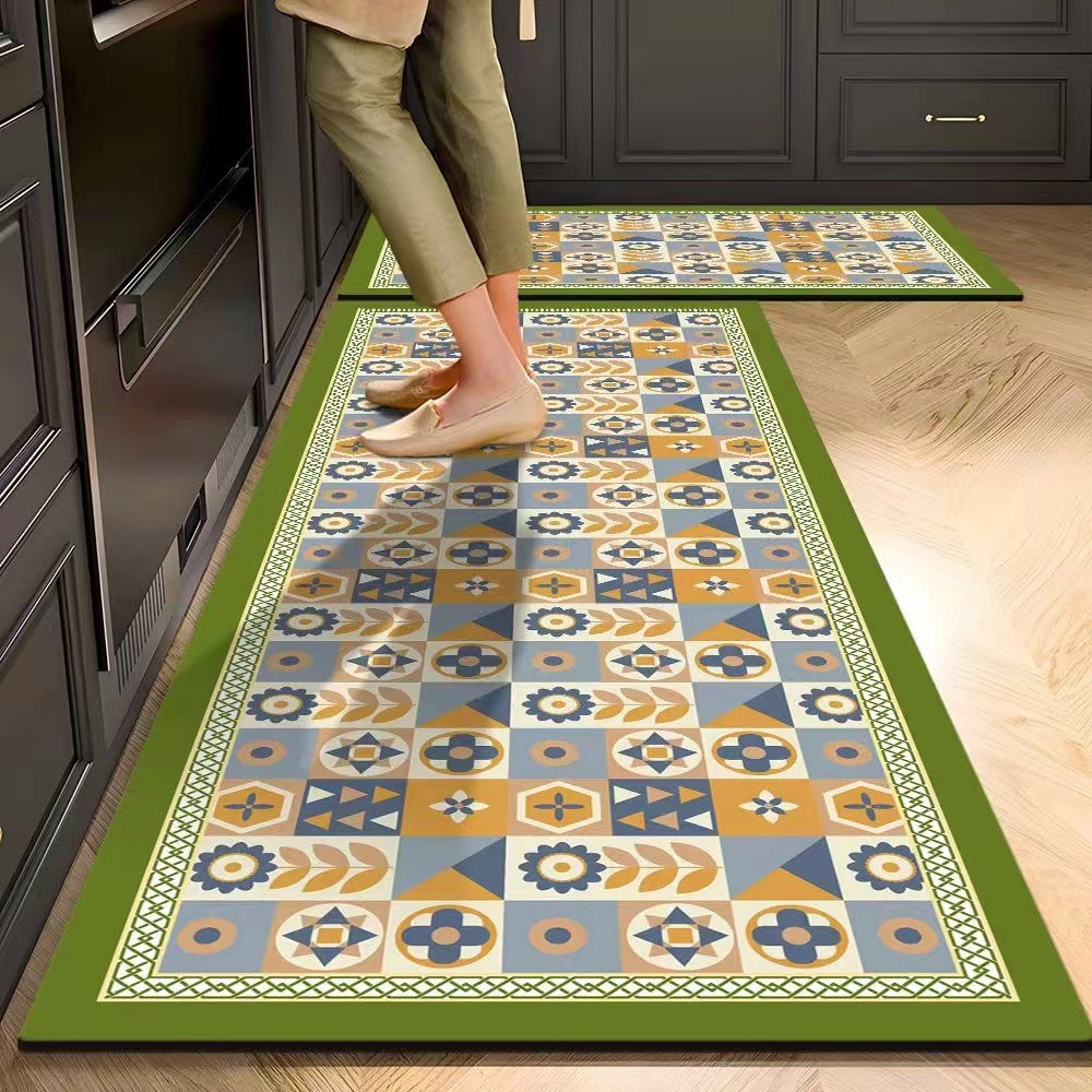 Kitchen Floor Mats, Carpets, Oil-Proof Floor Mats, Home Kitchen Waterproof, Dirt-Resistant, Water-Absorbing and Oil-Absorbing Soft Diatom Mud Entrance Carpets