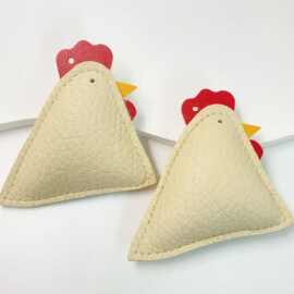 PU皮革迷你公鸡形状吊孔挂件diy包挂箱包钥匙链服饰辅料配件材料