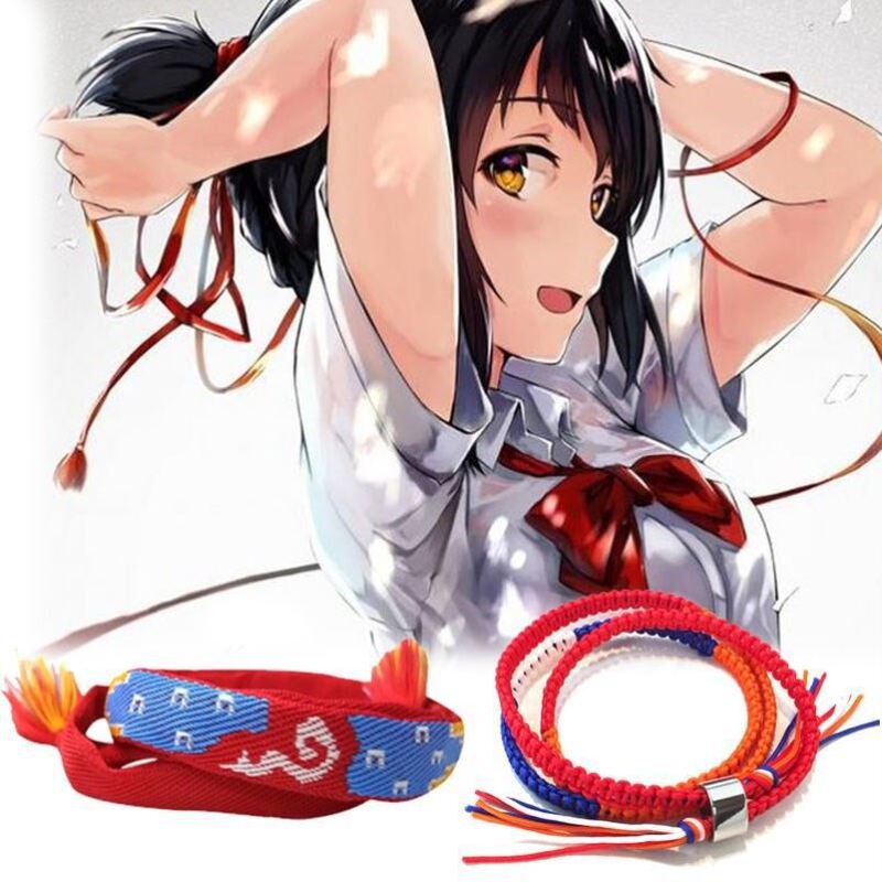 Your Name Bracelet Mabuchi Mitsuha Headband Your Name Peripheral Two-Dimensional Bracelet Knot Rope Braided Men and Women