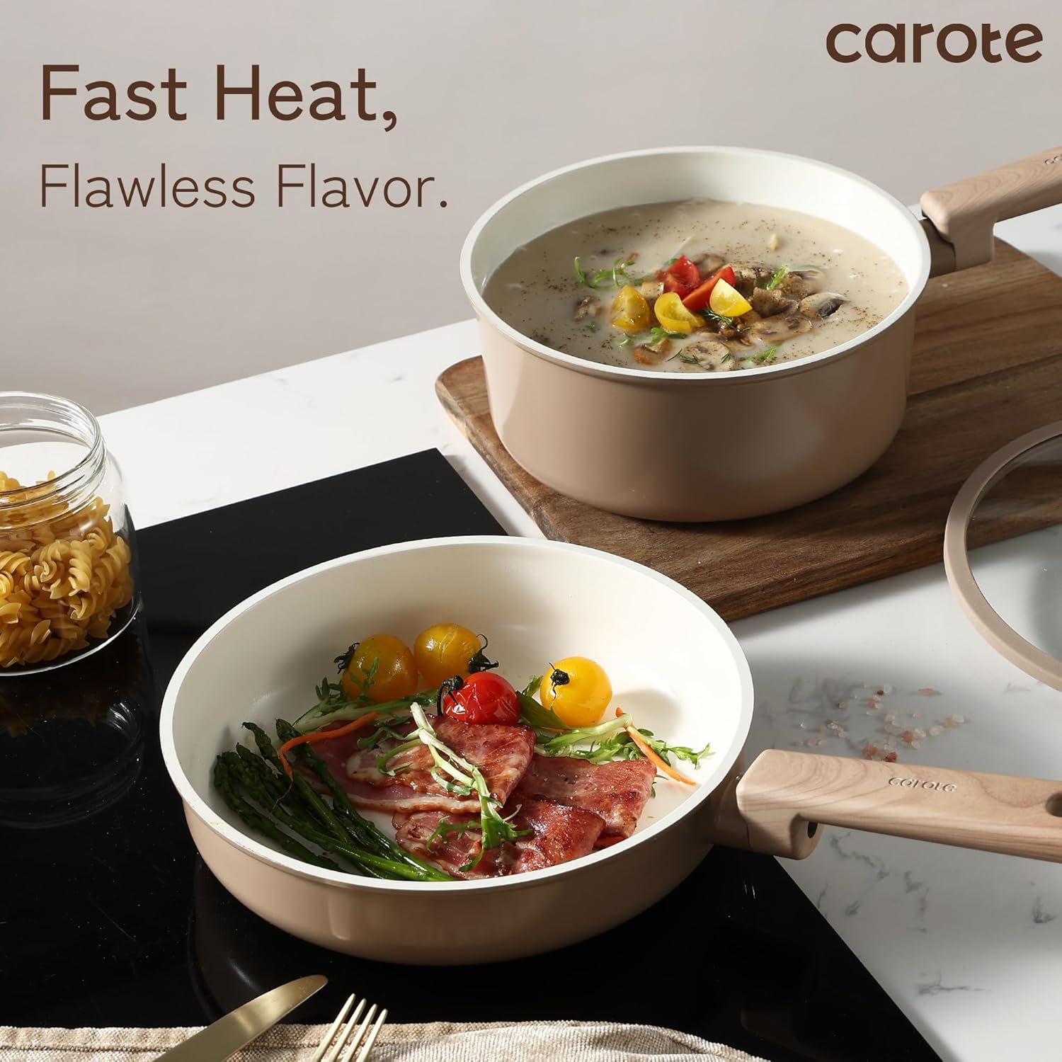 Utensilios de cocina venta caliente transfronteriza wok olla de leche sartén antiadherente juego de cocina para el hogar al por mayor