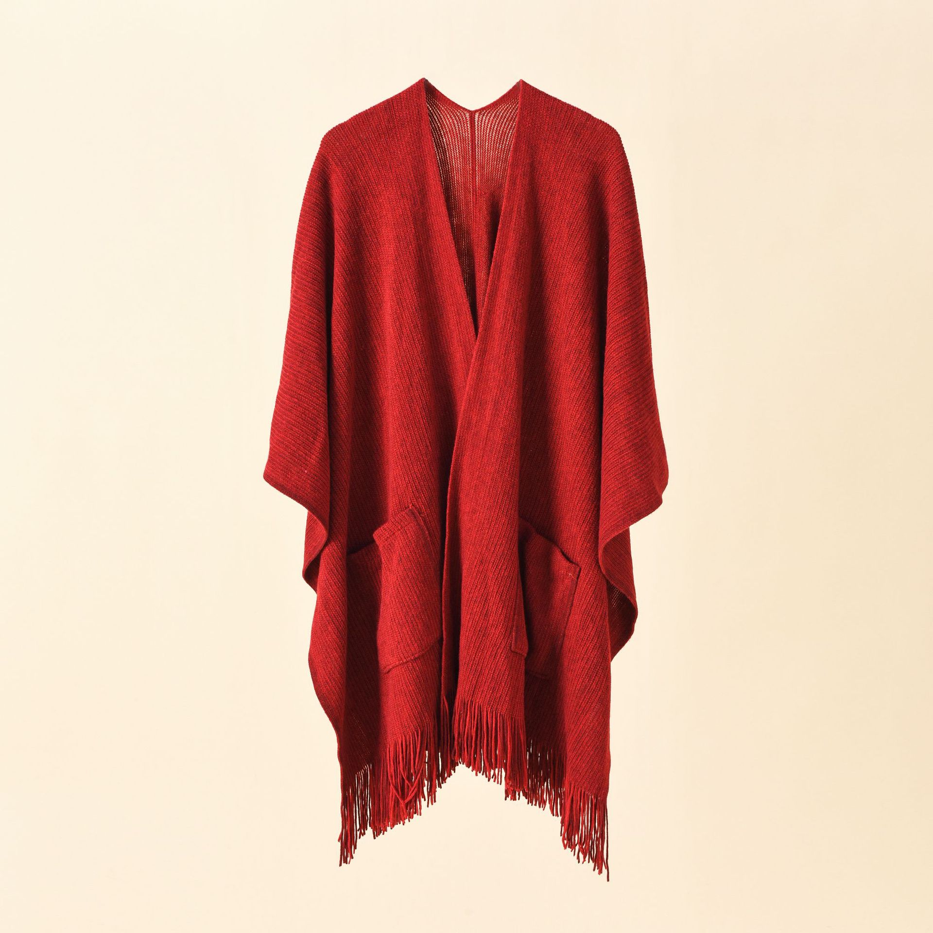 Color sólido de moda chal bolsillo para las mujeres primavera otoño y el invierno estilo coreano desgaste exterior principios