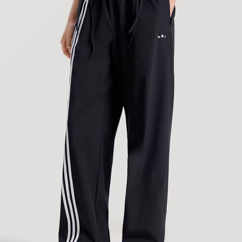 2026 Summer New Three-Stripe Men's Solid Color Pants Trendy Wide-Leg Pants Straight-Leg Floor-Length Pants Couple Sweatpants 2026 Summer New Three-Stripe Men's Solid Color Pants Trendy Wide-Leg Pants Straight-Leg Floor-Length Pants Couple Sweatpants